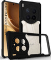 For Vivo X300 Pro Back Cover Case Hybrid (Shockproof with Polycarbonate Clear Panel | Professional Black)