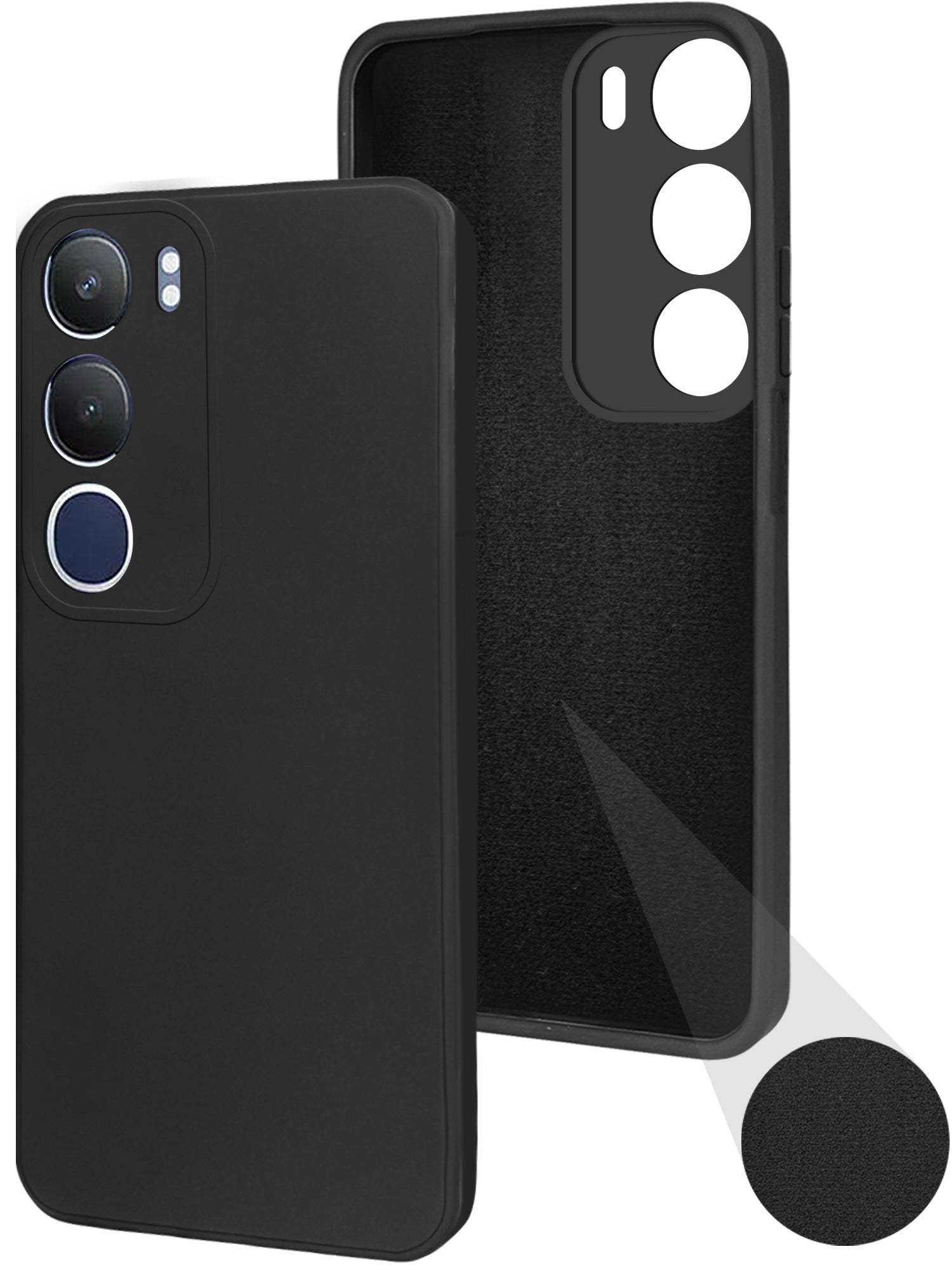 For Vivo Y29 Back Cover Case ( Matte Finish Silicone with Inside Fiber cloth)