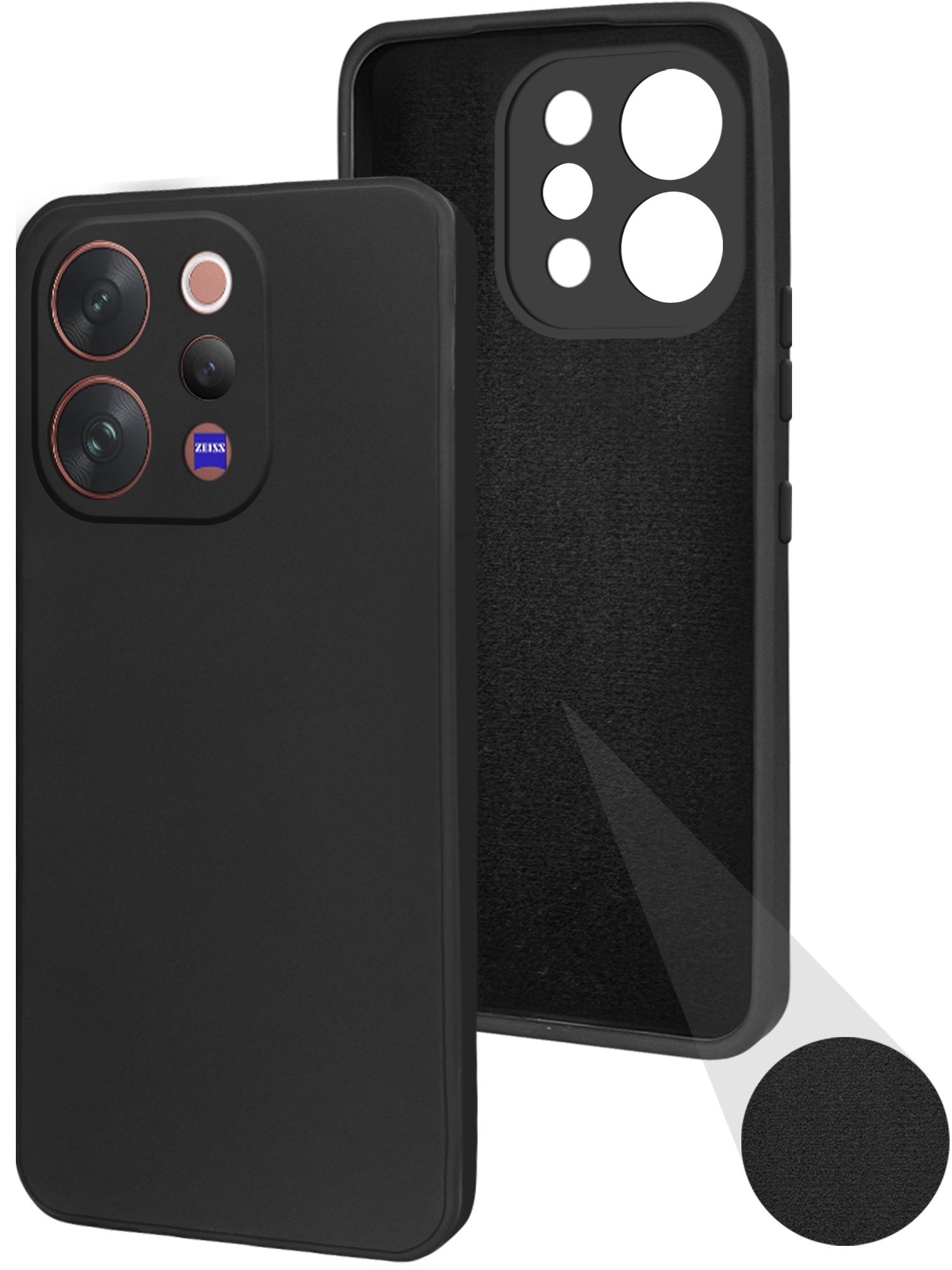 For Vivo V70 | Vivo V70 Elite 5G Back Cover Case (Matte Finish Silicone with Inside Fiber cloth)
