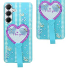 For Samsung Galaxy A35 5G Back Cover Case (3D Cute Heart Strap Holder | Camera Protection | Designer Girls Print)