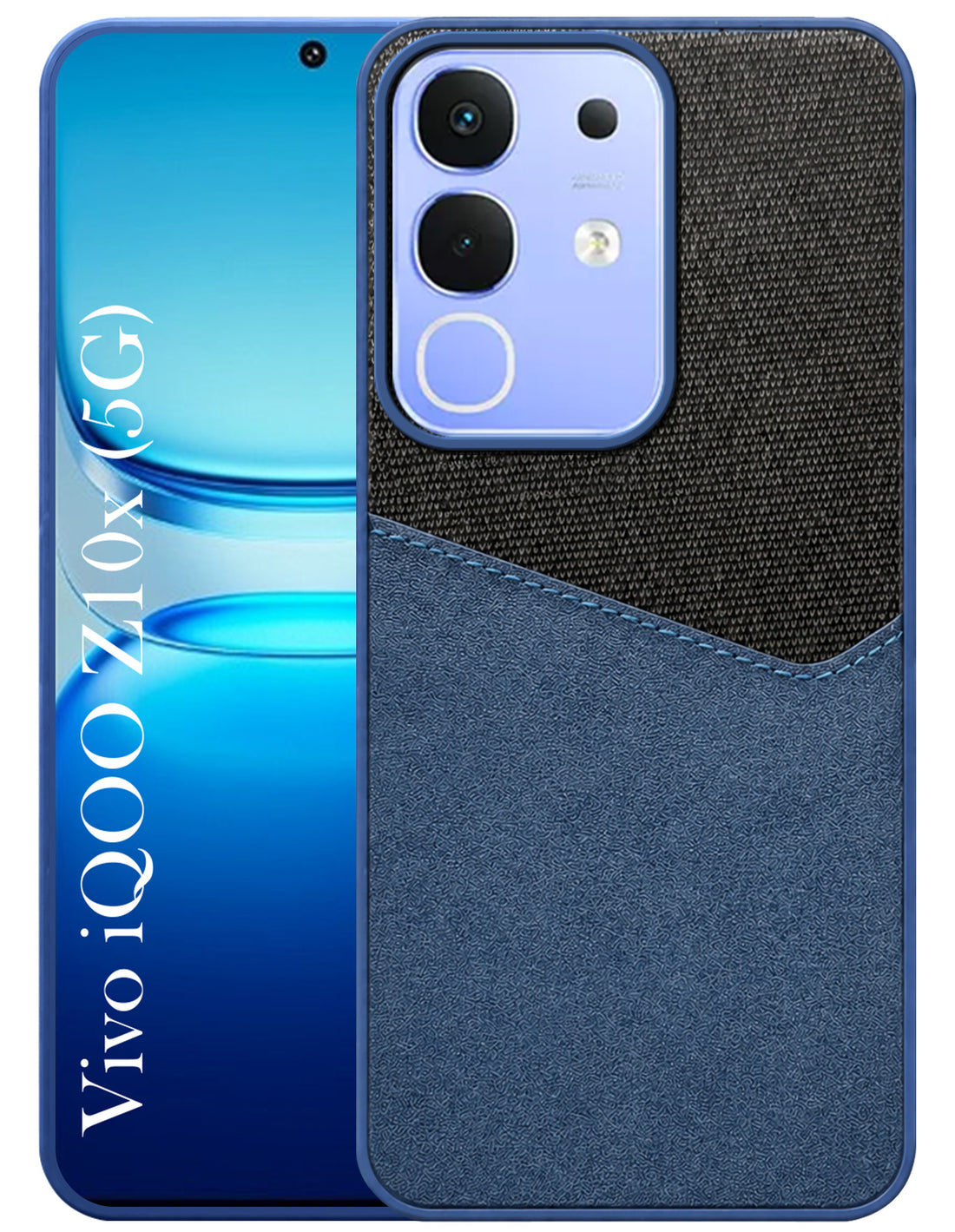 For Vivo iQOO Z10x Back Cover Case (Dual PU Leather Stitch | Professional Minimalist | Soft and Flexible)