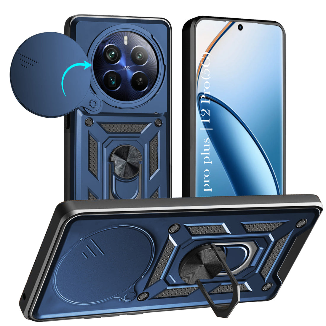 For Realme 12 Pro Plus | Realme 12 Pro Back Cover Case (Hybrid Dual Armor Polycarbonate)
