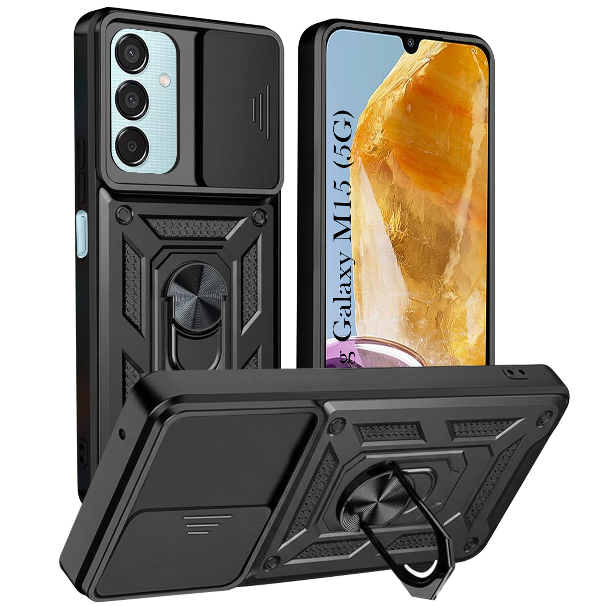 For Samsung Galaxy M15 5G Back Cover Case (Hybrid Dual Armor Polycarbonate)
