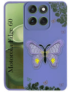 For Motorola Moto Edge 60 Back Cover Case (Soft Butterfly Embroidery | Women Teen Girls | Camera Protection| Matte Silicone)
