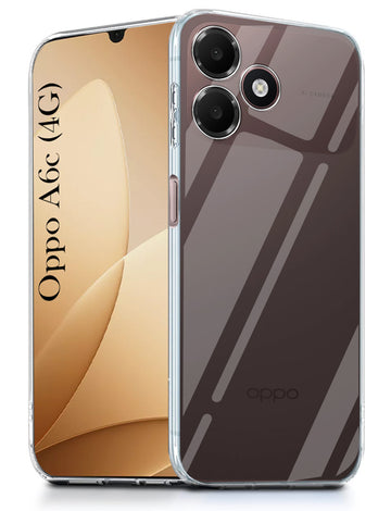 For Oppo A6c 4G Back Cover Case Silicone (Clear Shockproof Case with Camera Protection | Soft and Flexible | Transparent)