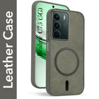 For Realme C75 5G Back Cover Case Leather Finish (MagSafe Compatible Wireless Charging | Soft Touch | Camera Bump Protection)