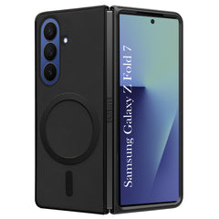 For Samsung Galaxy Z Fold 7 Back Cover Case Leather Finish (MagSafe Wireless Charging Compatible | Inside Microfiber Cloth)