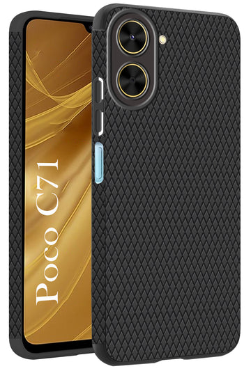 For Poco C71 Back Cover Case (Liquid Silicone | Side Grip | Camera Protection)