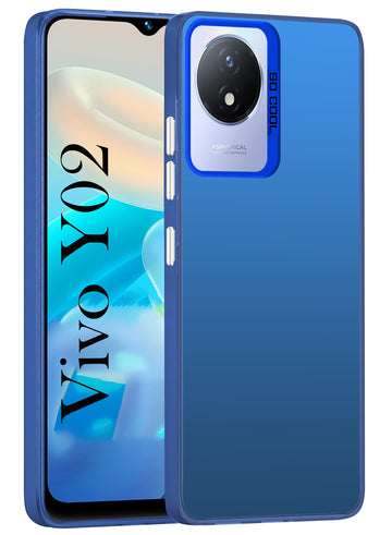 For Vivo Y02 Hard Back Cover Case (Velvet Touch | Professional Glossy Finish | Camera Protection Bump)