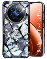 For Realme 12 Pro Plus | Realme 12 Pro Back Cover Case ( Dual Design Glitter Sparkle and Detachable Diamond Print Case | Soft and Flexible)
