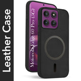 For Motorola Moto Edge 60 Pro Back Cover Case Leather Finish (MagSafe Compatible Wireless Charging | Soft Touch | Camera Bump Protection)