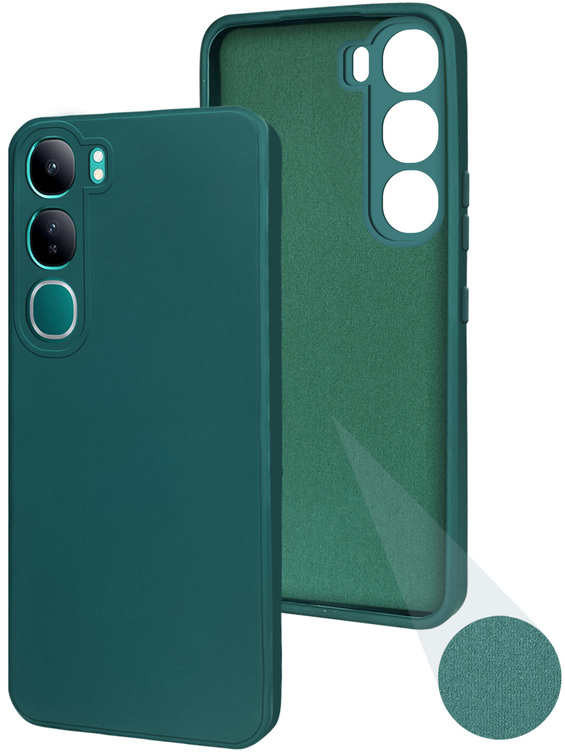 For Vivo Y300 Back Cover Case ( Matte Finish Silicone with Inside Fiber cloth)