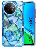 For Vivo Y39 Back Cover Case ( Dual Design Glitter Sparkle and Detachable Diamond Print Case | Soft and Flexible)