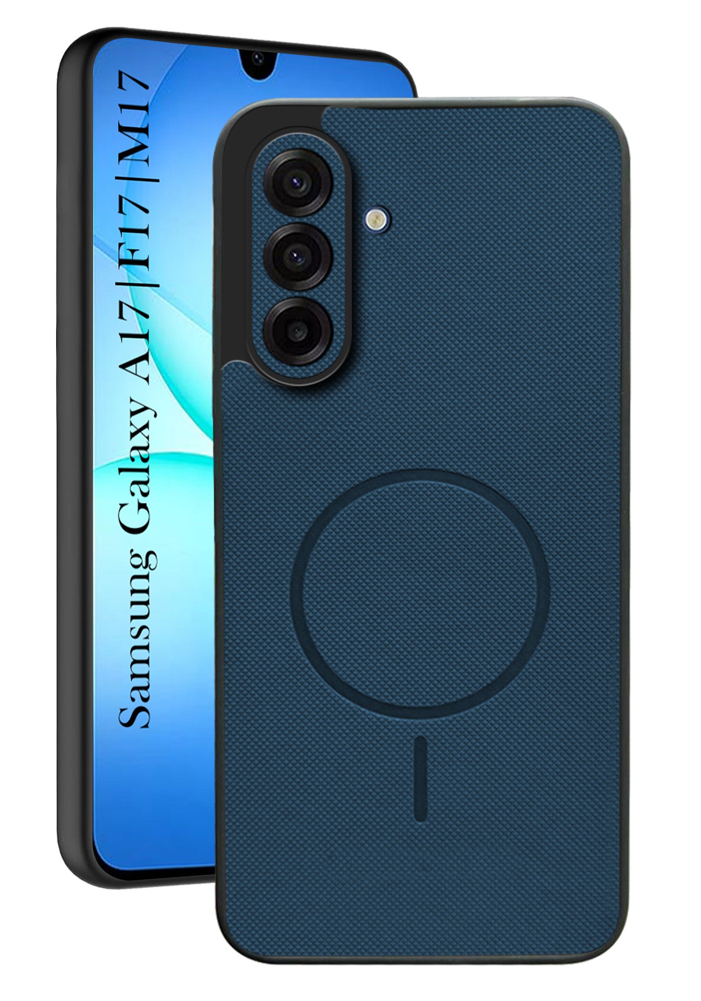 For Samsung Galaxy A17 | Samsung F17 | Samsung M17 5G Back Cover Case PU Leather (Texture Grip Design | Professional Minimalist | Camera Protection | Soft and Flexible)
