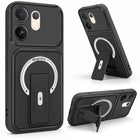 For Vivo V60 | Vivo T4 Pro Back Case Cover Metallic (Hybrid Armor Kickstand | MagSafe Compatible | Camera Protection Shockproof)