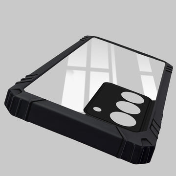 For Realme Narzo 80x Back Cover Case (Ultimate Shockproof Bumpers | Anti Yellow | Rugged Armor | Hybrid PC | Black )