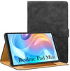 For Realme Pad Mini 8.7 Inch RMP2105/2106 Flip Cover Folio Cover (PU Matte Leather | Multi-Angle Smart Stand | Card Storage Slots | Silicone Back Pouch)