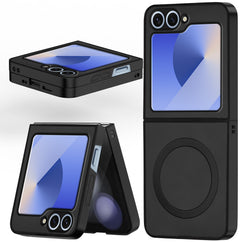 For Samsung Galaxy Z Flip 6 5G | Samsung Galaxy Z Flip 7 FE  Back Cover Case (MagSafe Wireless Charging Compatible | Sleek Leather Finish | Inside Microfiber Cloth)