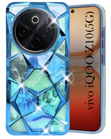 For Vivo iQOO Z10 Back Cover Case  ( Dual Design Glitter Sparkle and Detachable Diamond Print Case | Soft and Flexible)