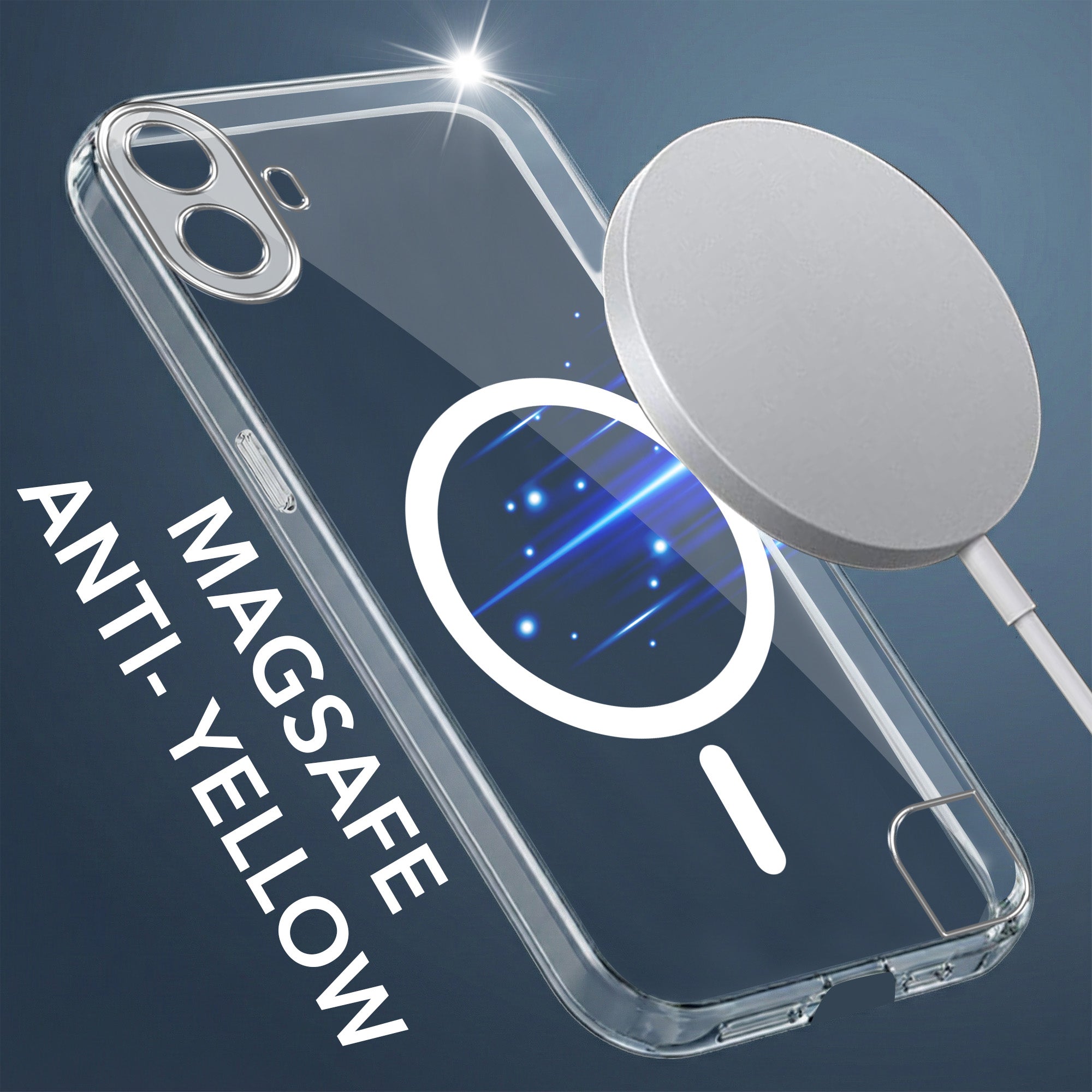 For Nothing CMF Phone 1 Back Cover Case Lifetime Anti-Yellow MagSafe Compatible Clear (Sleek Hard Crystal | Shockproof and Camera Protection)