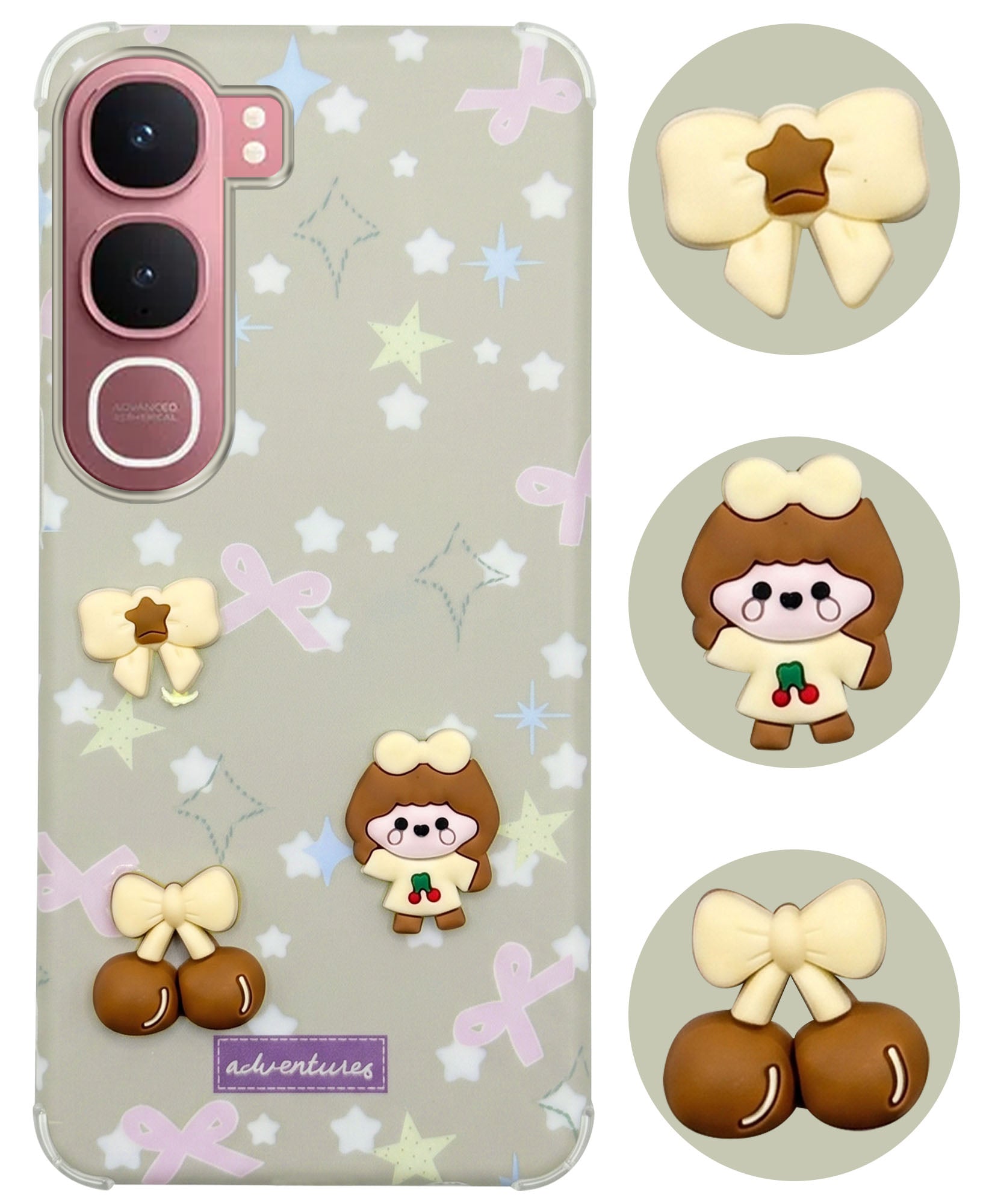 For Vivo Y31 5G Back Cover Case (3D Cute Cartoons | Hard Back Side Soft | Matte Premium Finish | HD Printing)