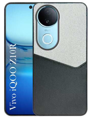 For Vivo iQOO Z10R Back Cover Case (Dual PU Leather Stitch | Professional Minimalist | Soft and Flexible)
