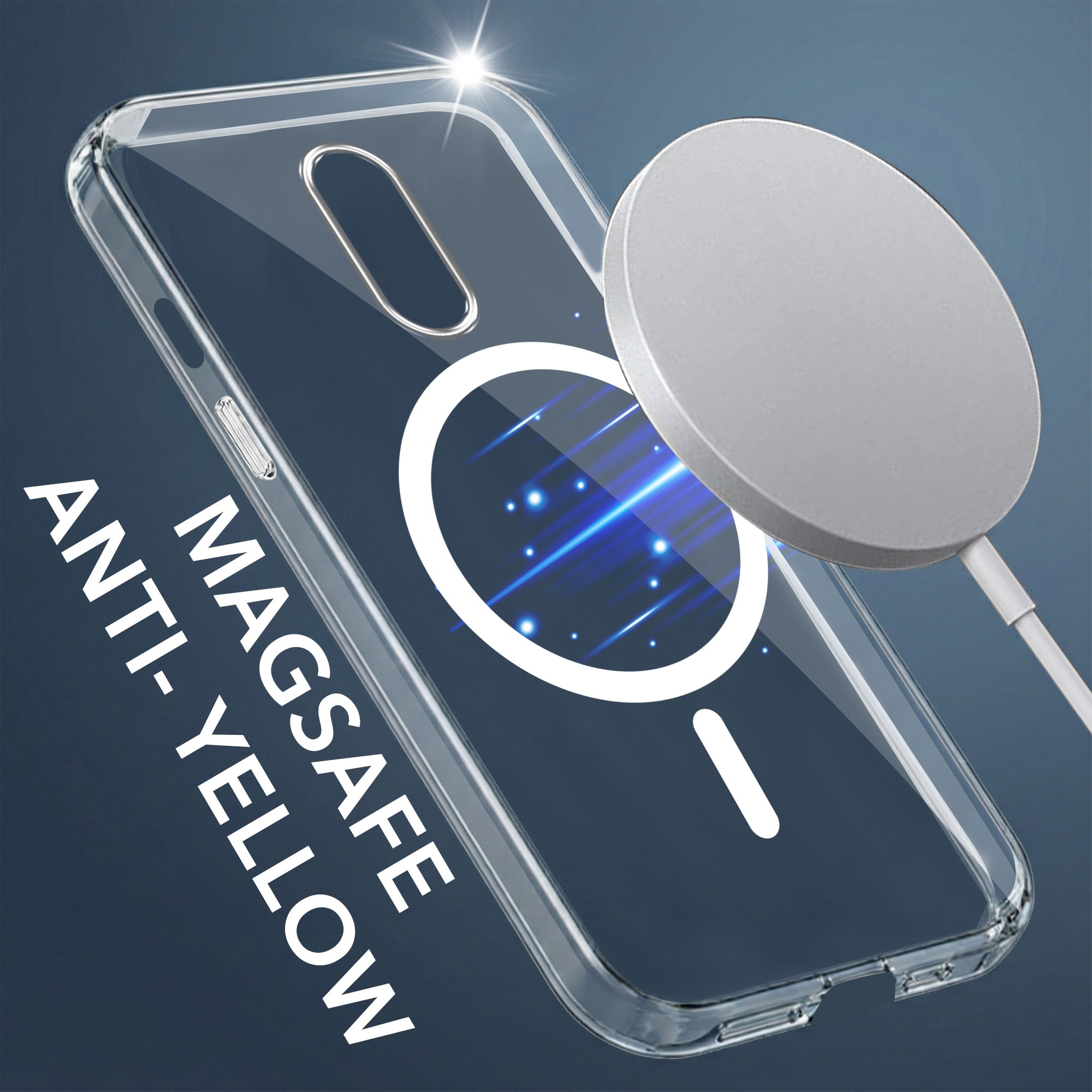 For OnePlus 7 Back Cover Case Lifetime Anti-Yellow MagSafe Compatible Clear (Sleek Hard Crystal | Shockproof and Camera Protection)
