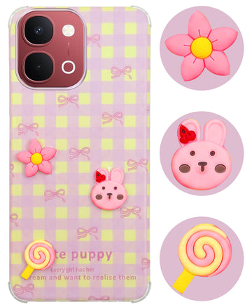 For Vivo Y51 Pro 5G | Vivo T5x Back Cover Case (3D Cute Cartoons | Hard Back Side Soft | Matte Premium Finish | HD Printing)