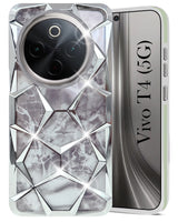 For Vivo T4 Back Cover Case ( Dual Design Glitter Sparkle and Detachable Diamond Print Case | Soft and Flexible)