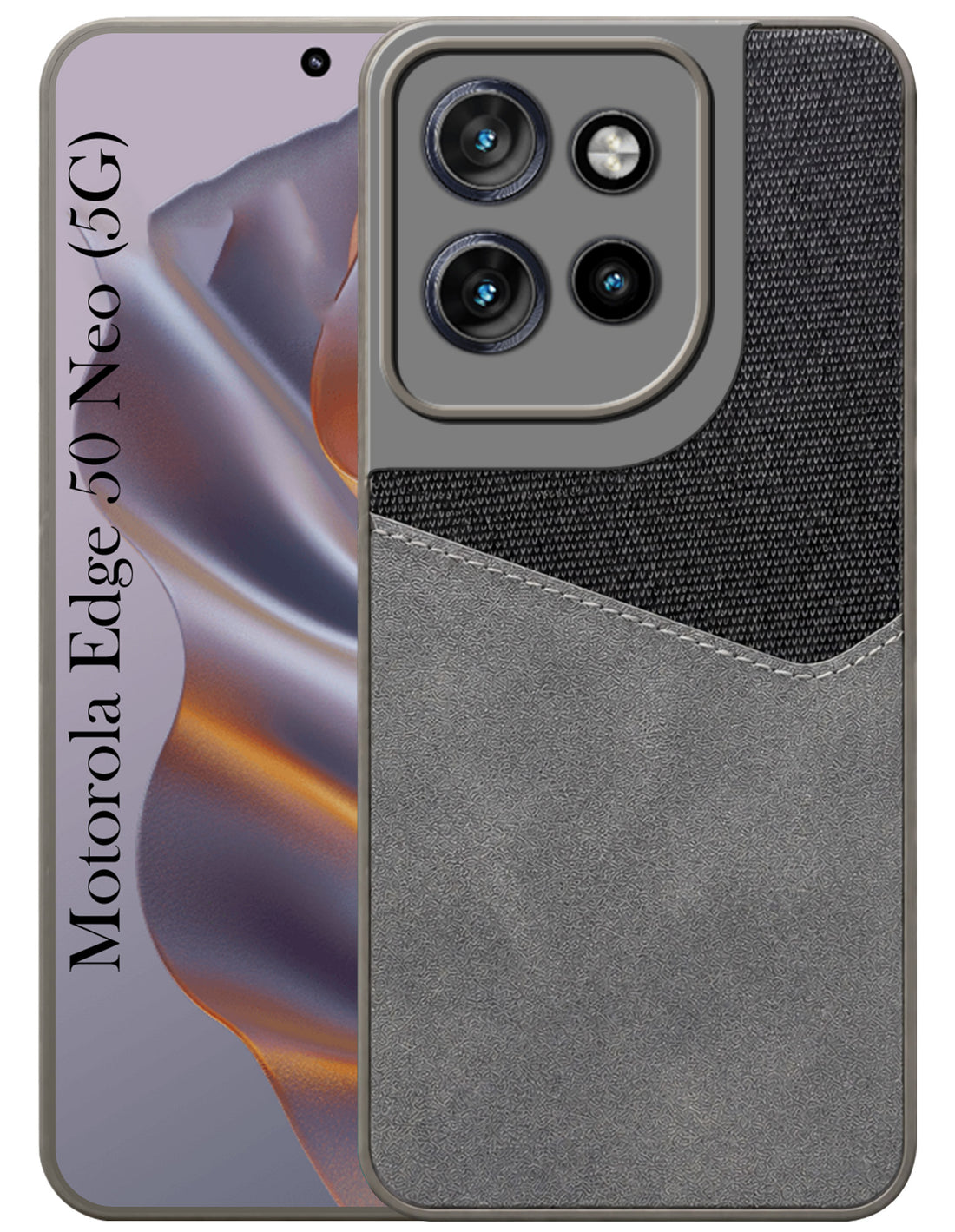 For Motorola Moto Edge 50 Neo Back Cover Case (Dual PU Leather Stitch | Professional Minimalist | Soft and Flexible)