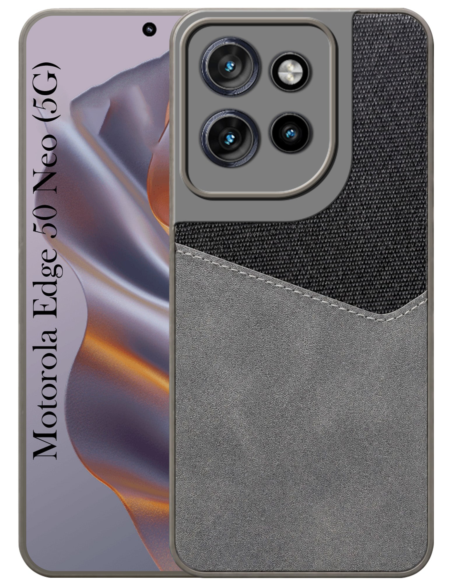 For Motorola Moto Edge 50 Neo Back Cover Case (Dual PU Leather Stitch | Professional Minimalist | Soft and Flexible)