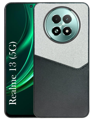 For Realme 13 Back Cover Case (Dual PU Leather Stitch | Professional Minimalist | Soft and Flexible)