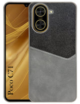 For Poco C71 Back Cover Case (Dual PU Leather Stitch | Professional Minimalist | Soft and Flexible)