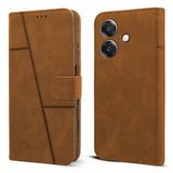 For Oppo A3 Flip Cover Case ( Stitched Leather with Magnetic Closure)