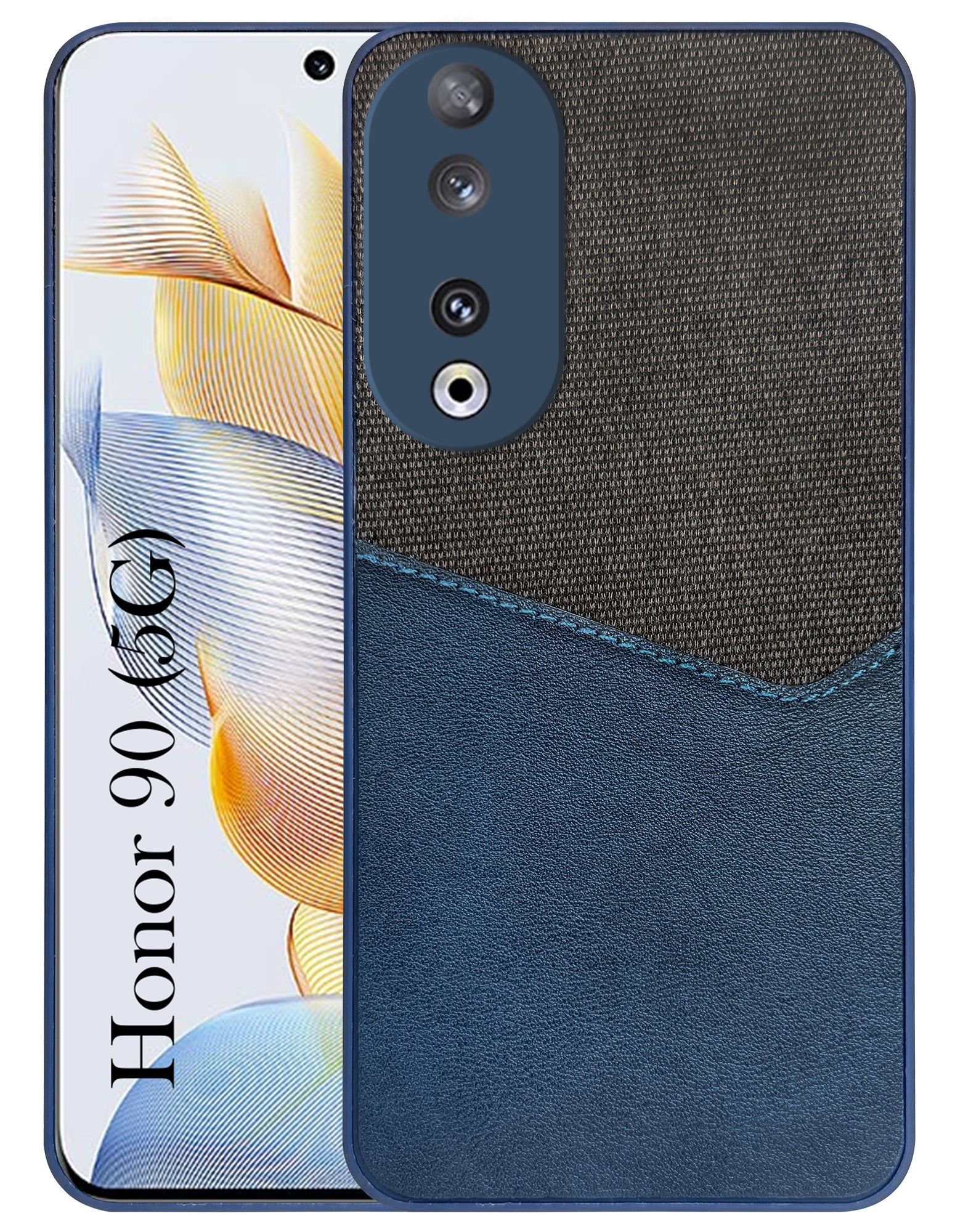 For Honor 90 5G Back Cover Case (Dual PU Leather Stitch | Professional Minimalist | Soft and Flexible)