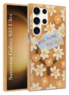 For Samsung Galaxy S23 Ultra Back Cover Case (Cute Floral Design | Flower Print for Girls | MagSafe Compatible Wireless Charging)