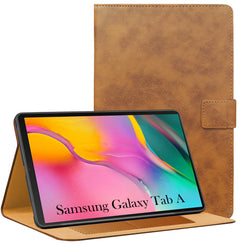 For Samsung Galaxy Tab A (T515) 10.1 Inch SM-T515/T510 Flip Cover Folio Cover (PU Leather | Multi-Angle Smart Stand | Card Storage Slots | Silicone Back Pouch)