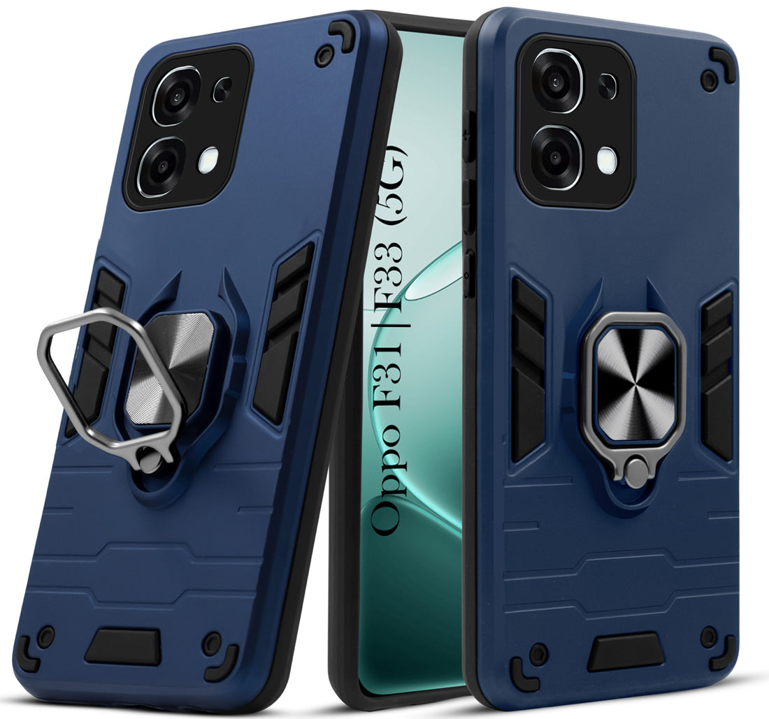 For Oppo F31 5G | Oppo F33 5G Back Cover Case Hybrid Armor (Shockproof Dual Layer Polycarbonate |Ring Holder Kickstand)