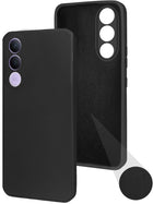 For Vivo V70 FE 5G Back Cover Case (Matte Finish Silicone with Inside Fiber cloth)