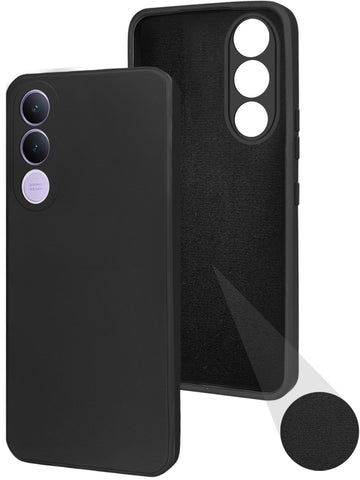 For Vivo V70 FE 5G Back Cover Case (Matte Finish Silicone with Inside Fiber cloth)