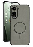 For Poco C85x 5G Back Cover Case PU Leather (Texture Grip Design | Professional Minimalist | Camera Protection | Soft and Flexible)