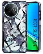 For Vivo Y39 Back Cover Case ( Dual Design Glitter Sparkle and Detachable Diamond Print Case | Soft and Flexible)