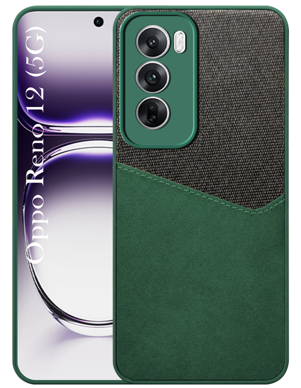 For Oppo Reno12 5G | Oppo Reno 12 5G Back Cover Case (Dual PU Leather Stitch | Professional Minimalist | Soft and Flexible)