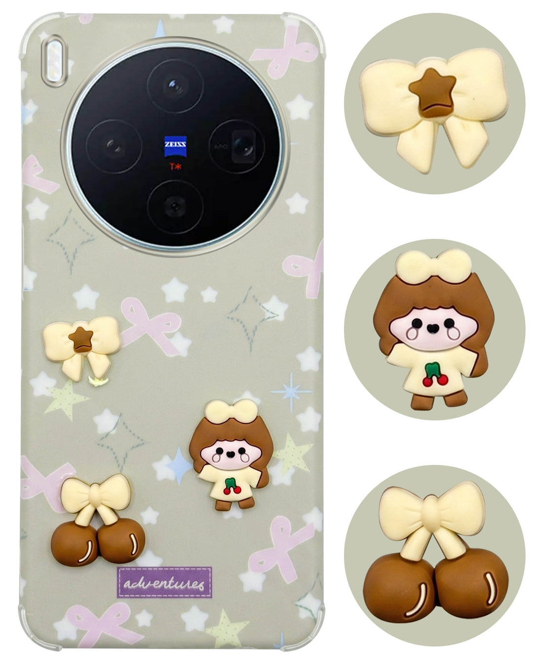 For Vivo X300 5G Back Cover Case (3D Cute Cartoons | Hard Back Side Soft | Matte Premium Finish | HD Printing)