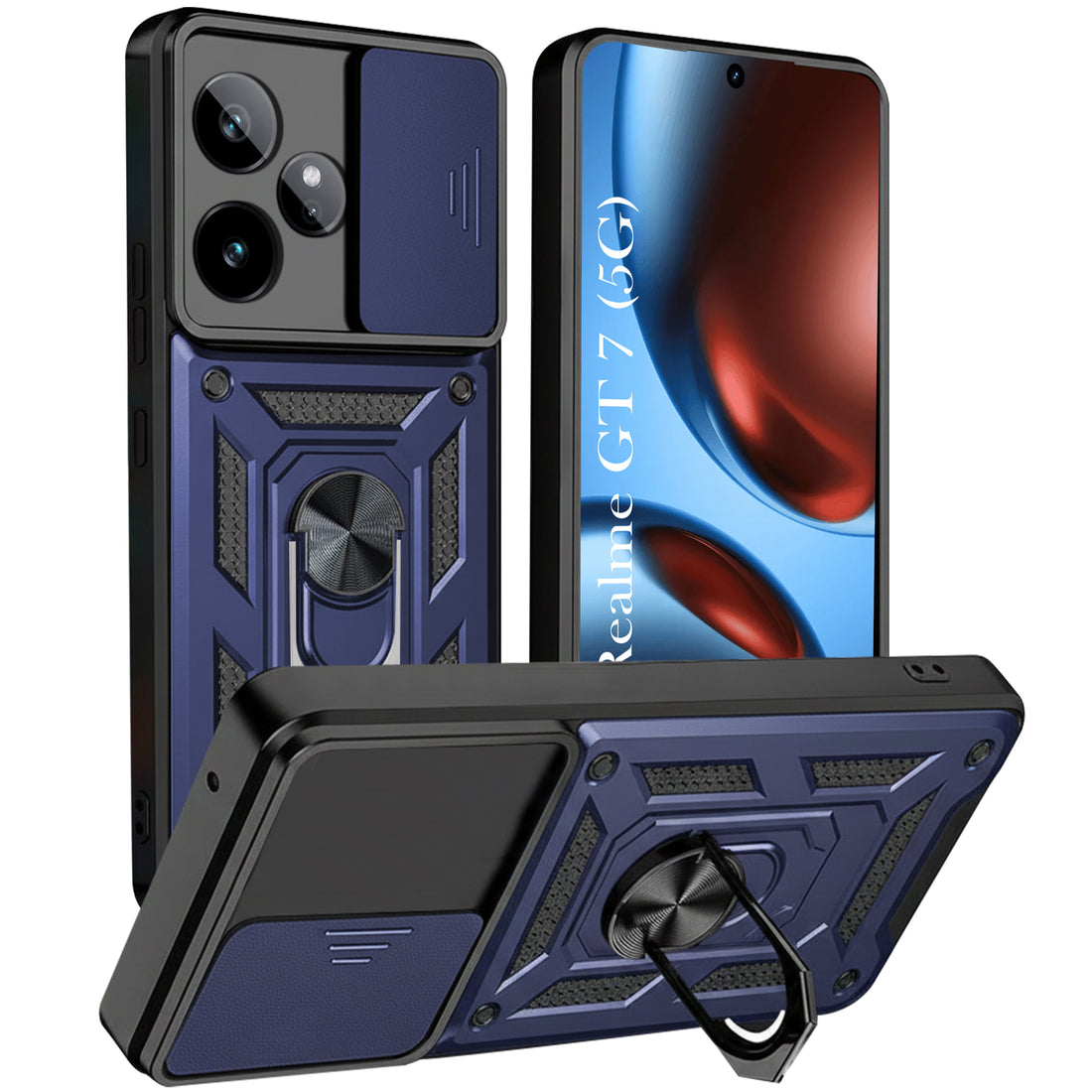 For Realme GT 7 Back Cover Case (Hybrid Dual Armor Polycarbonate)