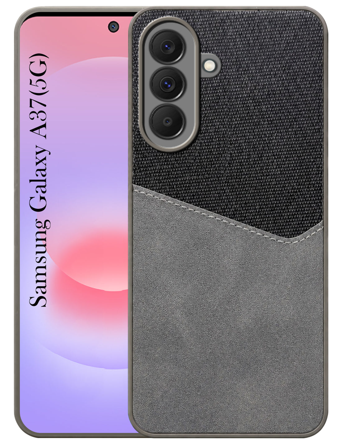 For Samsung Galaxy A37 5G Back Cover Case (Dual PU Leather Stitch | Professional Minimalist | Soft and Flexible)