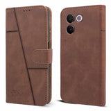 For Vivo V30e 5G Flip Cover Case (Stitched Leather with Magnetic Closure)