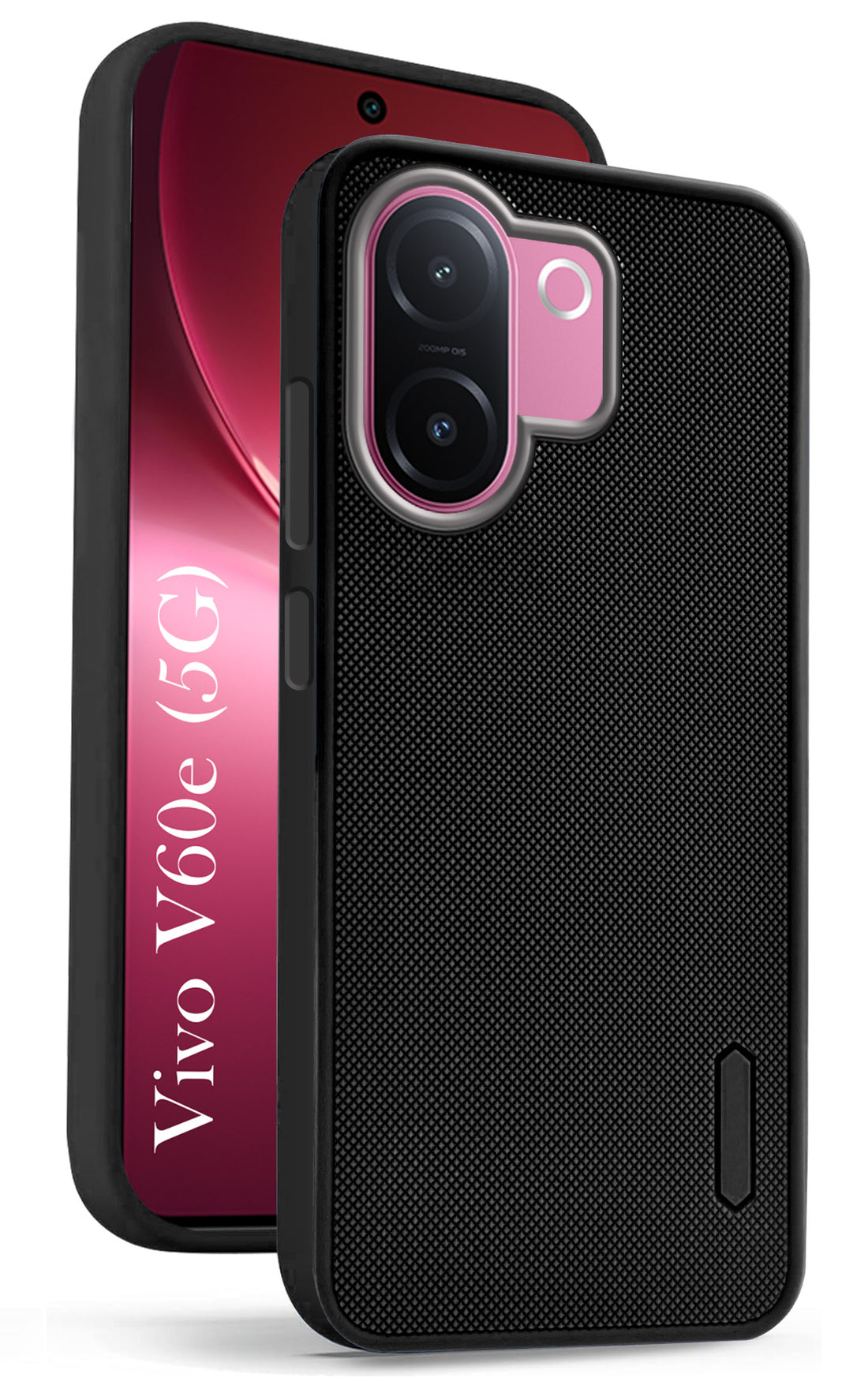 For Vivo V60e Back Cover Case Rubberised(Textured Grip Design | Micro-Fiber Cloth Inside | Slim and Light Weight | Soft Touch and Feel)