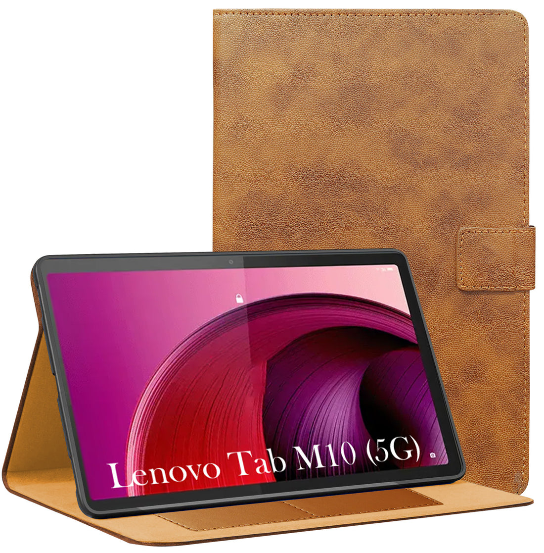 For Lenovo Tab M10 5G (X360) 10.61 Inch Flip Cover Folio Cover (PU Leather | Multi-Angle Smart Stand | Card Storage Slots | Silicone Back Pouch)