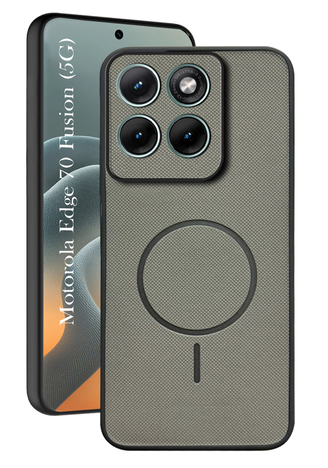 For Motorola Moto Edge 70 Fusion Back Cover Case PU Leather (Texture Grip Design | Professional Minimalist | Camera Protection | Soft and Flexible)